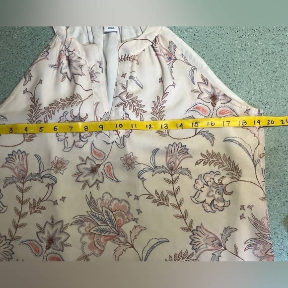 🛍️ ANTIBES‎ BLANC Pale pink floral sleeveless blouse size S. - Picture 11 of 12